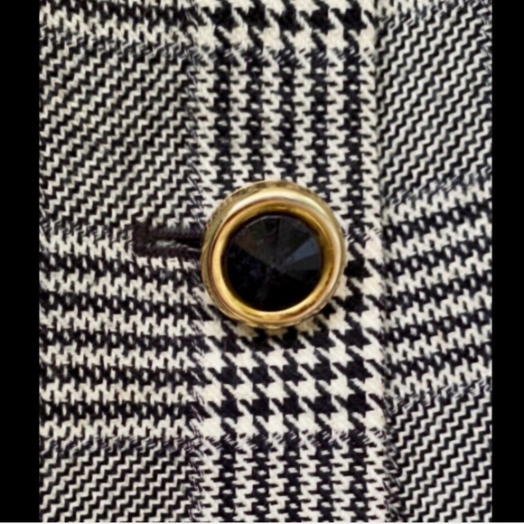 Vintage Albert Nipon 3 Pc Set Tailor Blazer Skirt Matching Shawl Houndstooth - Picture 12 of 12